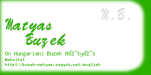 matyas buzek business card